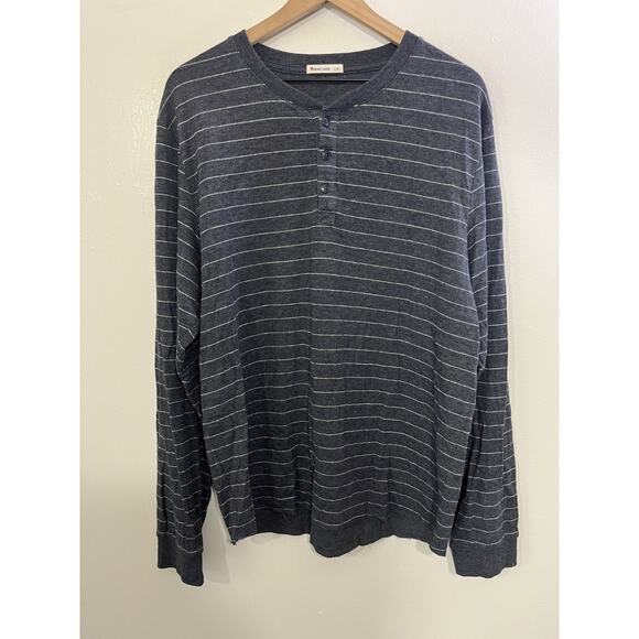 Marine Layer Athleisure Coastal Henley Shirt Striped XL Preppy Laidback Normcore - Picture 1 of 16